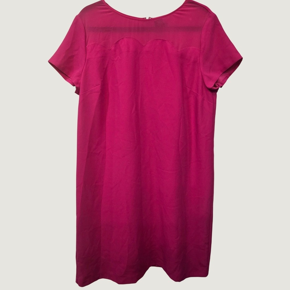 Ann Taylor Magenta Fuchsia Shift Dress Size 14 Office Chic Feminine Classic - Picture 4 of 7